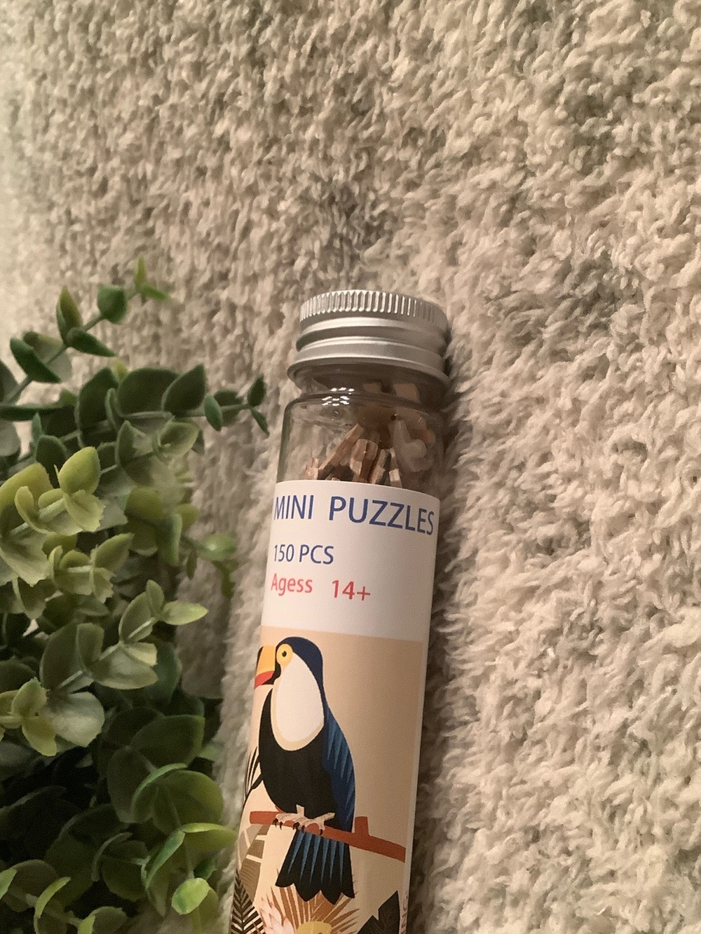 Mini Wood Puzzle Test Tube with Tropical Toucan Design NWT 150pieces ages 14+ - Picture 3 of 13